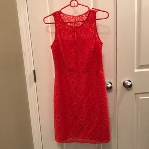 JCrew Peach Sleeveless Lace Dress